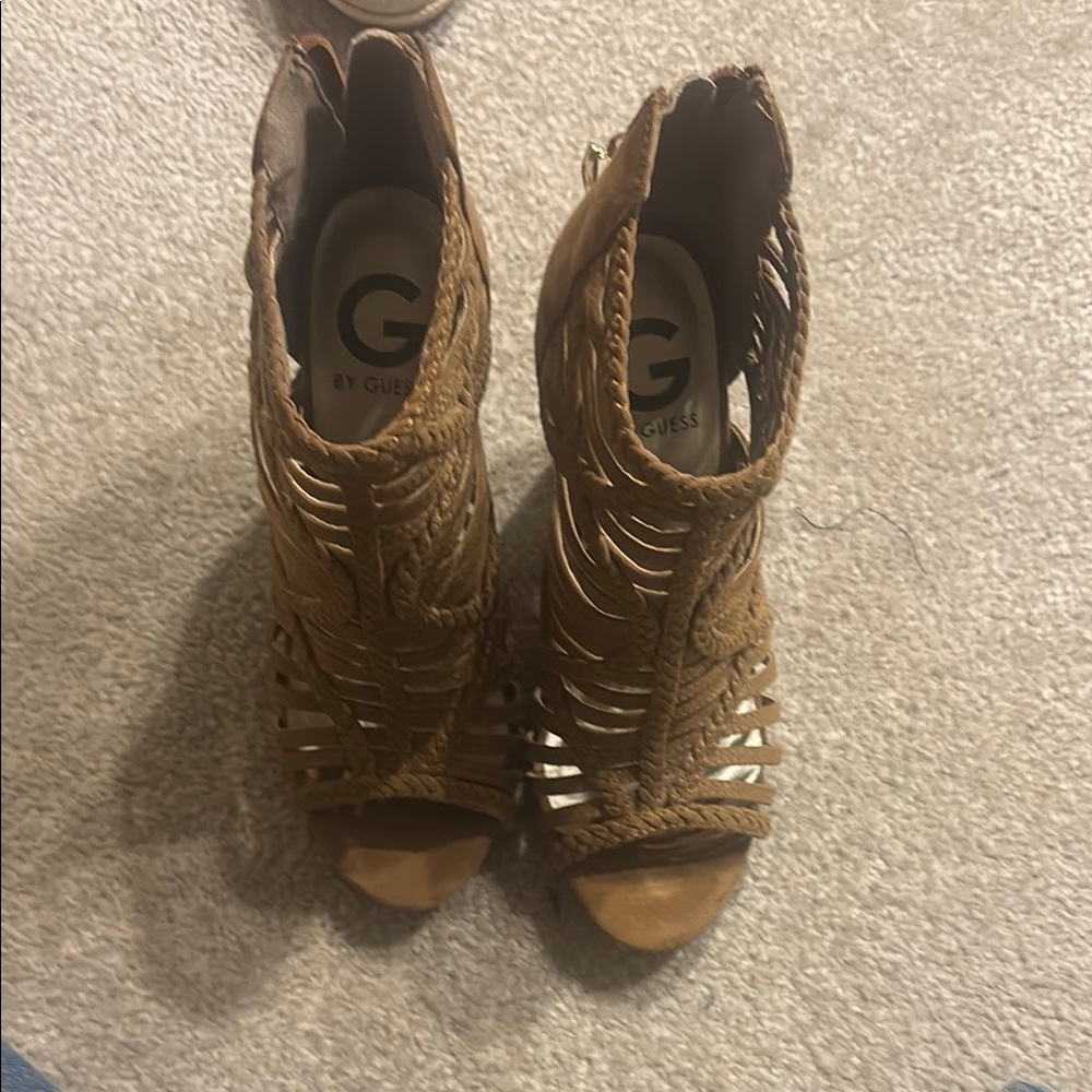 Guess Tan High-Heeled Sandal Boots
